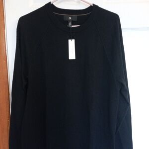 NWT Banana Republic men's medium 100% black merino wool sweater